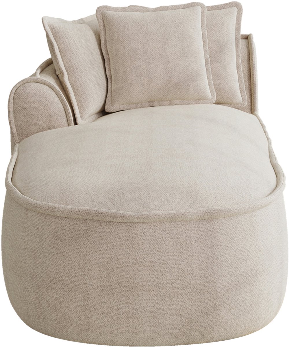 STILVORA Chaise Longue 1-Zits - Links Met Kussens En Zonder Montage - Extra Diepe Zit Voor Woonkamer En Lounge - Chenille Licht Taupe