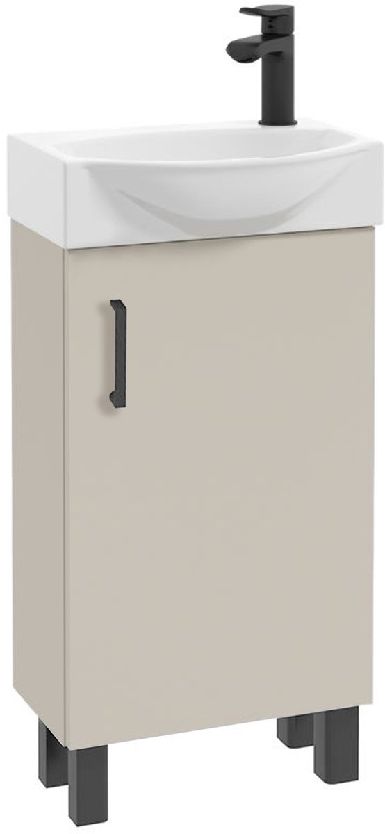 STAMAR - Wastafelmeubel 40 cm - kasjmier mat - staand - keramische wastafel