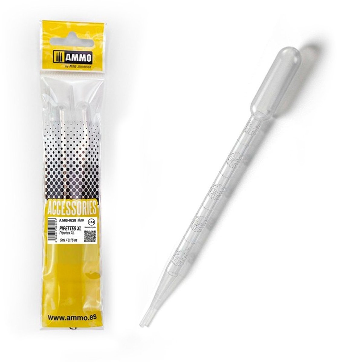 AMMO by Mig Jimenez Hobbyverf - MIG 8228 Pipetten XL voor Hobby en Modelbouw - 5ml - 3 Stuks Accessoires set