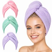 BOTC Haarhanddoek - 3 Stuks Handdoek voor Haar - Hair Towel - Hoofdhanddoek - Snel Drogend