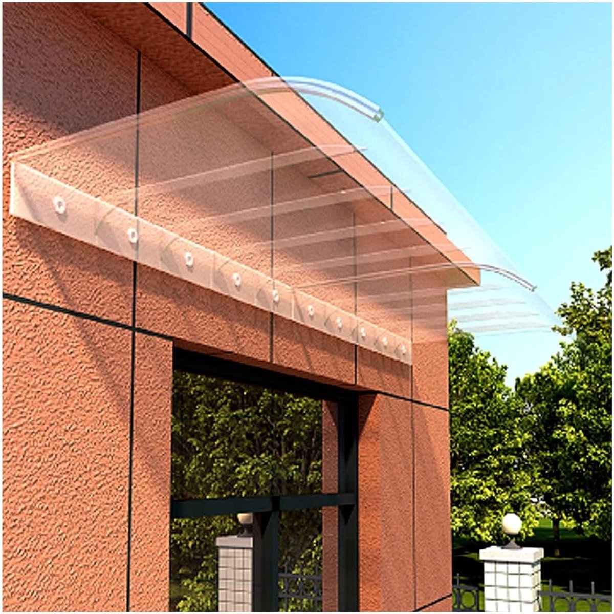 Deurluifel - Regenschuilplaats Buitenluifel - Bescherming Tegen Weer - UV-bescherming Polycarbonaat - 40 x 200 cm - Transparant