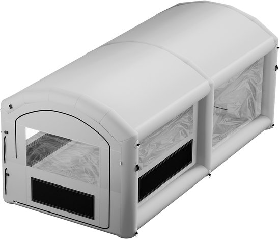 VEVOR Opblaasbare Spuitcabine 6x3x2,5 m Spuitcabine Verftent Grijs, met 550W & 750W Ventilator, Actieve Koolstoffiltratie, PVC Raam voor ATV, Motorfiets & Middelgroot Meubilair, Draagbaar van Vevor — afbeelding 2
