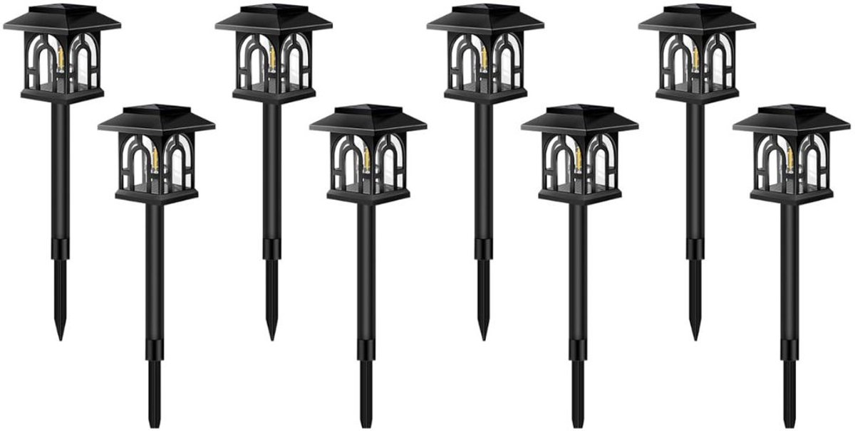 Zavio® Tuinverlichting op Zonne Energie - Solar Buitenlampen - Zwart