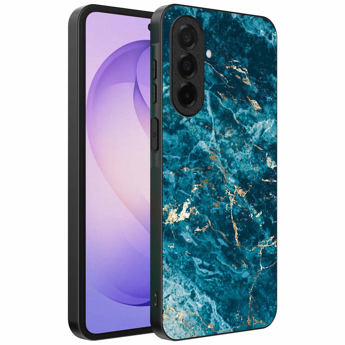 Geschikt voor Samsung Galaxy S26 Telefoonhoesje met marmer opdruk - TPU backcover case blue marble design - Blauw - Smartphonica geschikt voor Samsung Galaxy S26