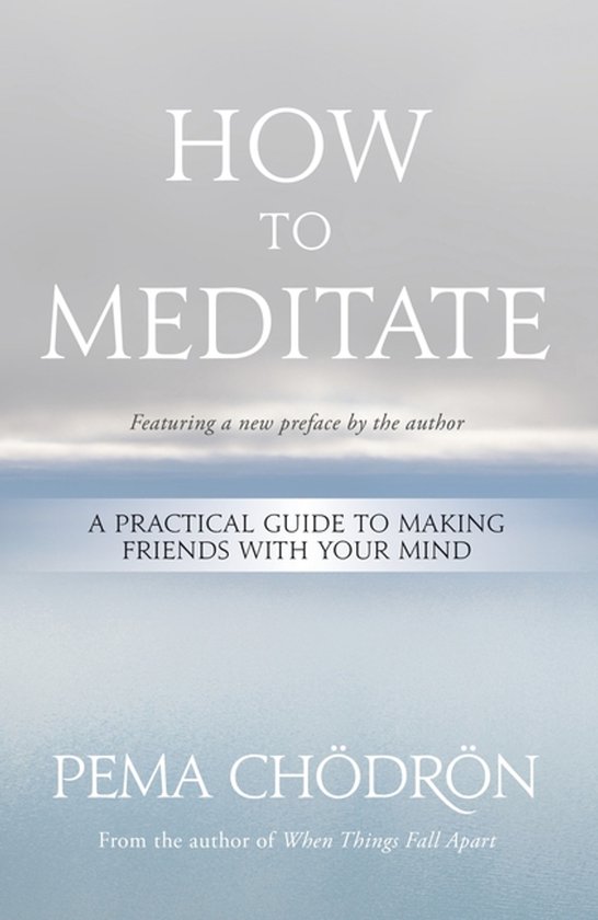 Boekomslag van 'HOW TO MEDITATE', een praktische gids om vrienden te maken met je geest, door Pema Chödrön.