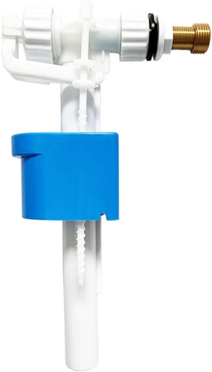 Universele vulafsluiter voor toilet met G3/8 en G1/2 inch aansluiting, messing, geschikt voor kunststof en porselein, geruisloos en betrouwbaar