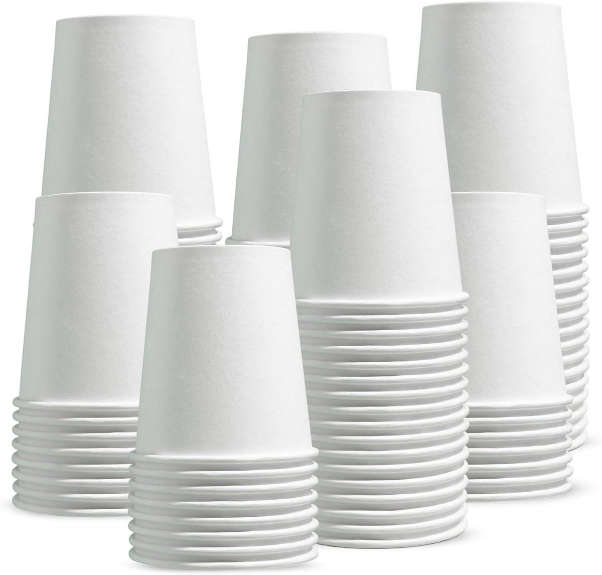 Papieren Bekers - Wegwerp Koffiekopjes - Warme Koude Dranken - Milieuvriendelijk Alternatief - 12 oz - Wit