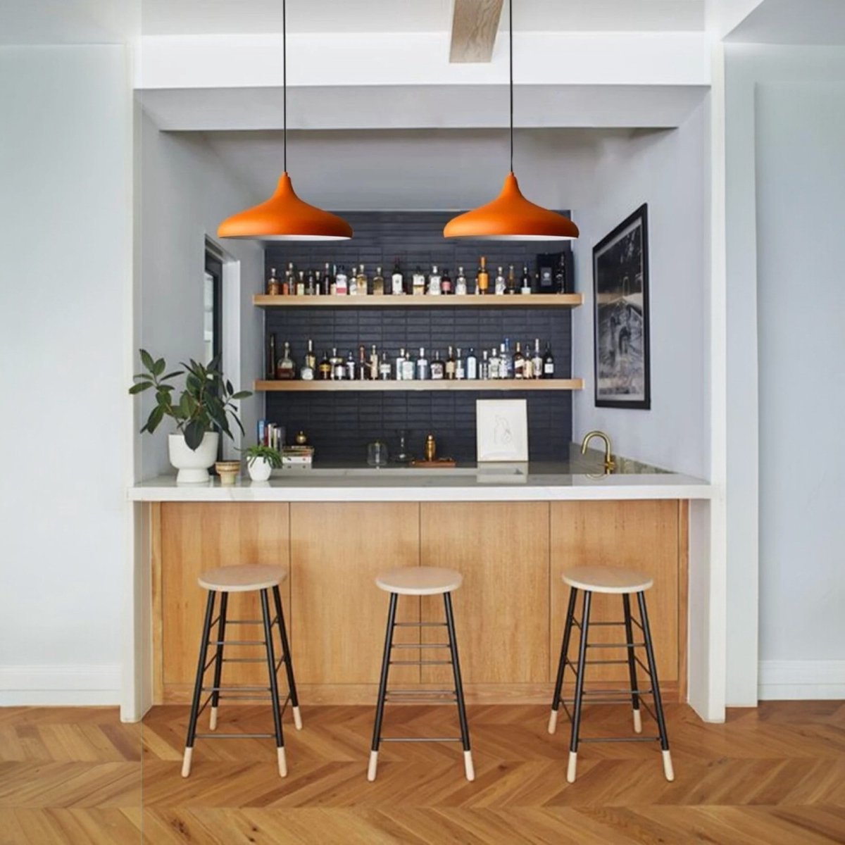 Bamyum Champion hanglamp, industriële Modern stijl, Ø30 cm, oranje metalen lamp
