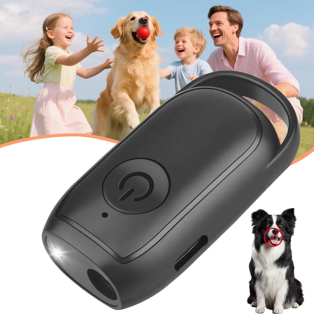 Anti-Blafapparaat Voor Honden - Ultrasone Hondenblafafschrikker - Stop Blafapparaat Met Led-Zaklamp - Effectief Bereik Van 8 Meter