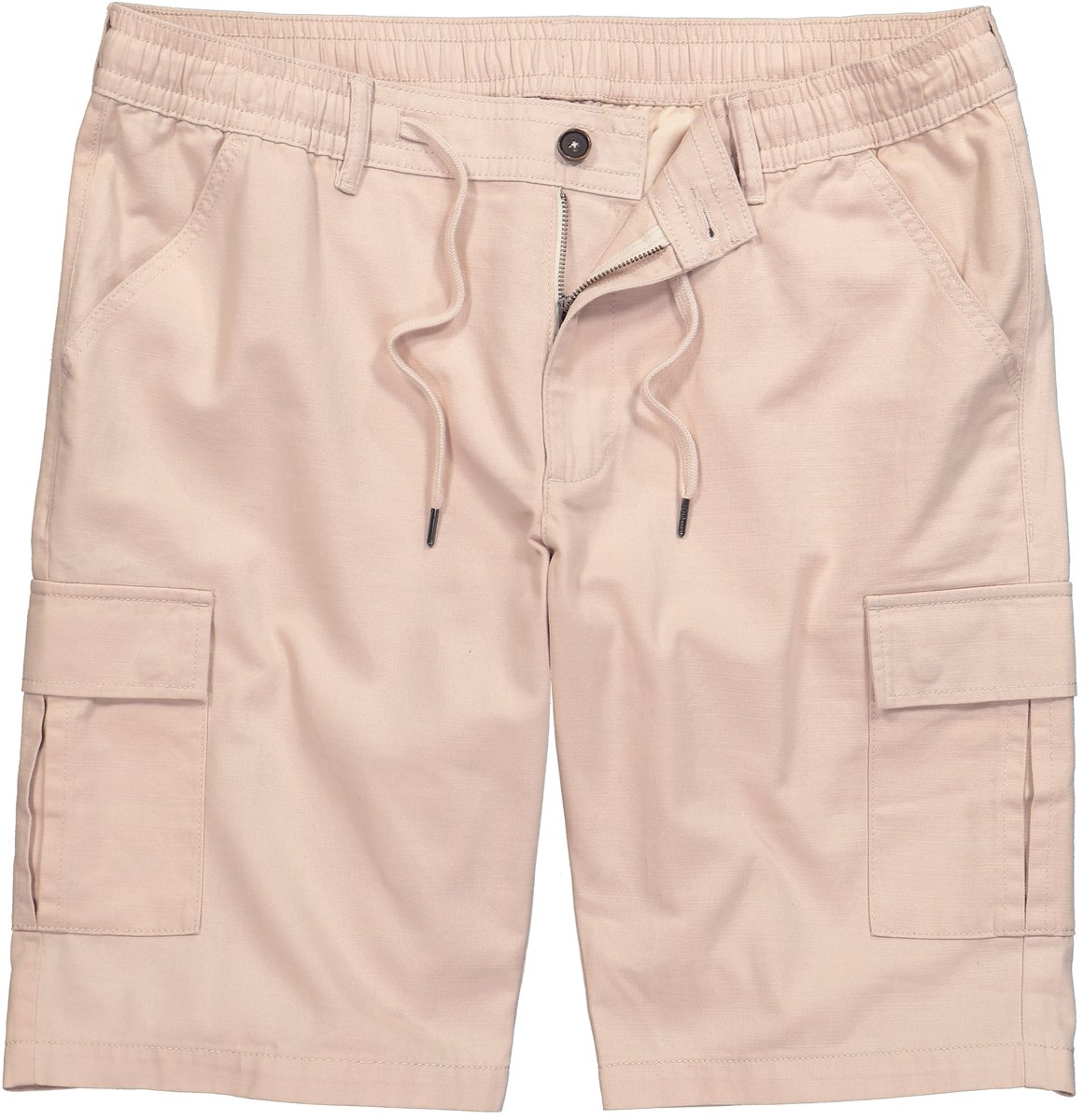 JP 1880 - Heren - Bermude in linnenlook cargozakken elastische band - Vanille - Maat 3XL