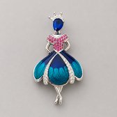 Luxe Dames Broche Princess Design met Zirkonia – 18K Verguld – Elegante Speldbroche