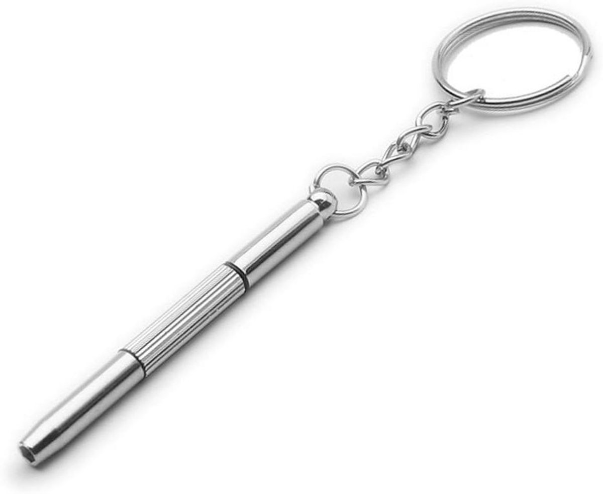 Schroevendraaier Reparatie Kit - Multitool Schroevendraaier - Precisie Reparatie - Drie Functies - 6 cm - Zilver