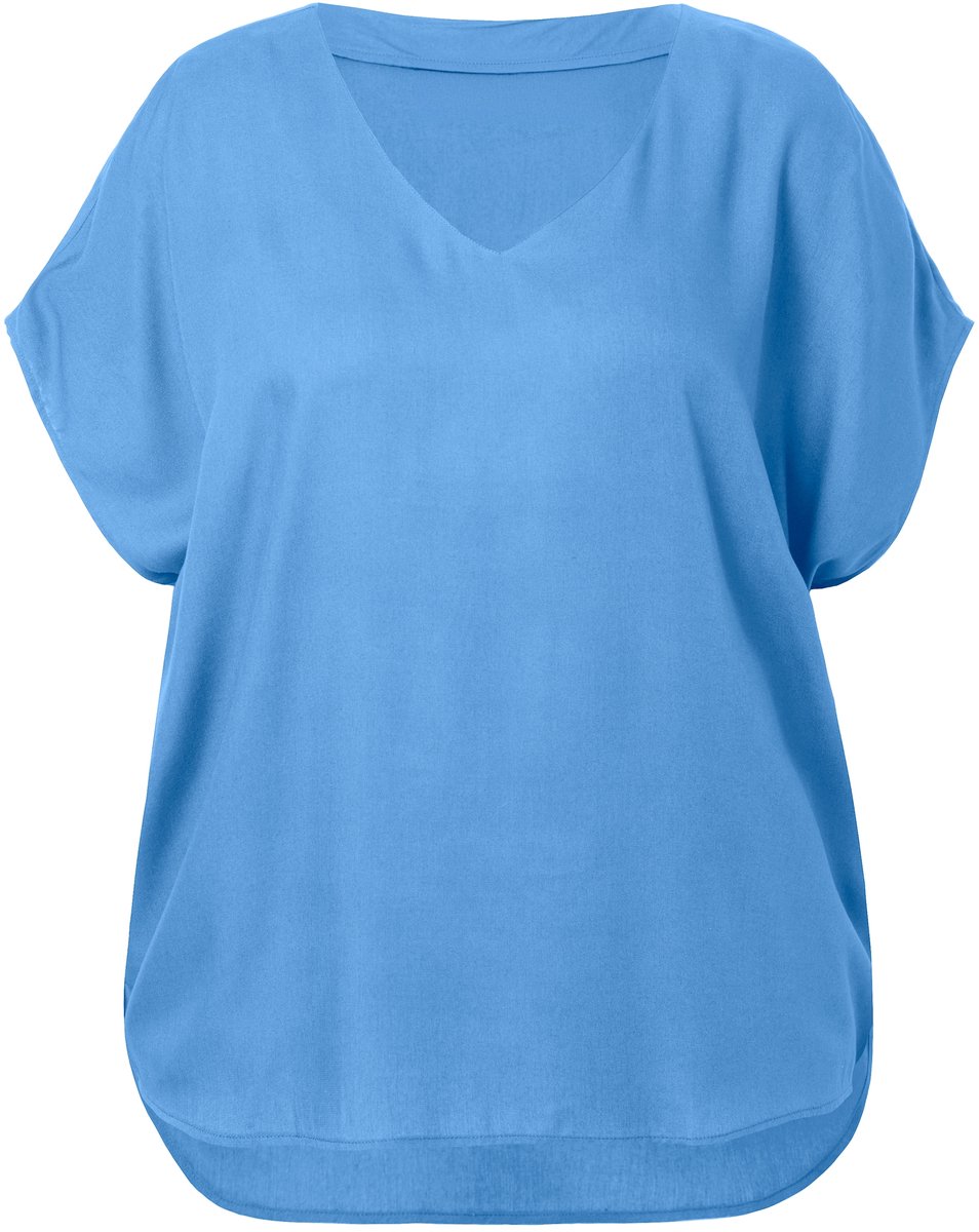 Studio Untold - Dames - Overhemdblouse oversized - Alpenblauw - Maat 58+