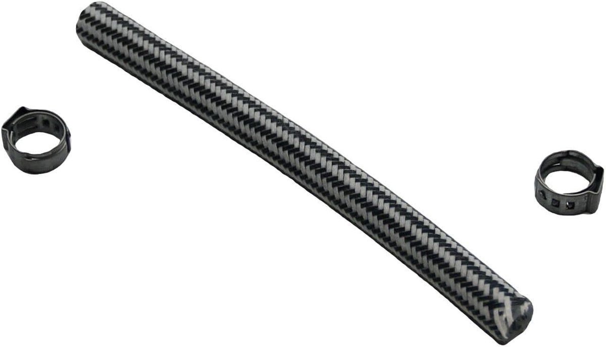 Stoomslang met Kabelbinders - Slang voor Stoomstrijkijzer - Onderhoud Stoomstrijkijzer - Hogedruk Siliconenslang - 14 cm - Zwart