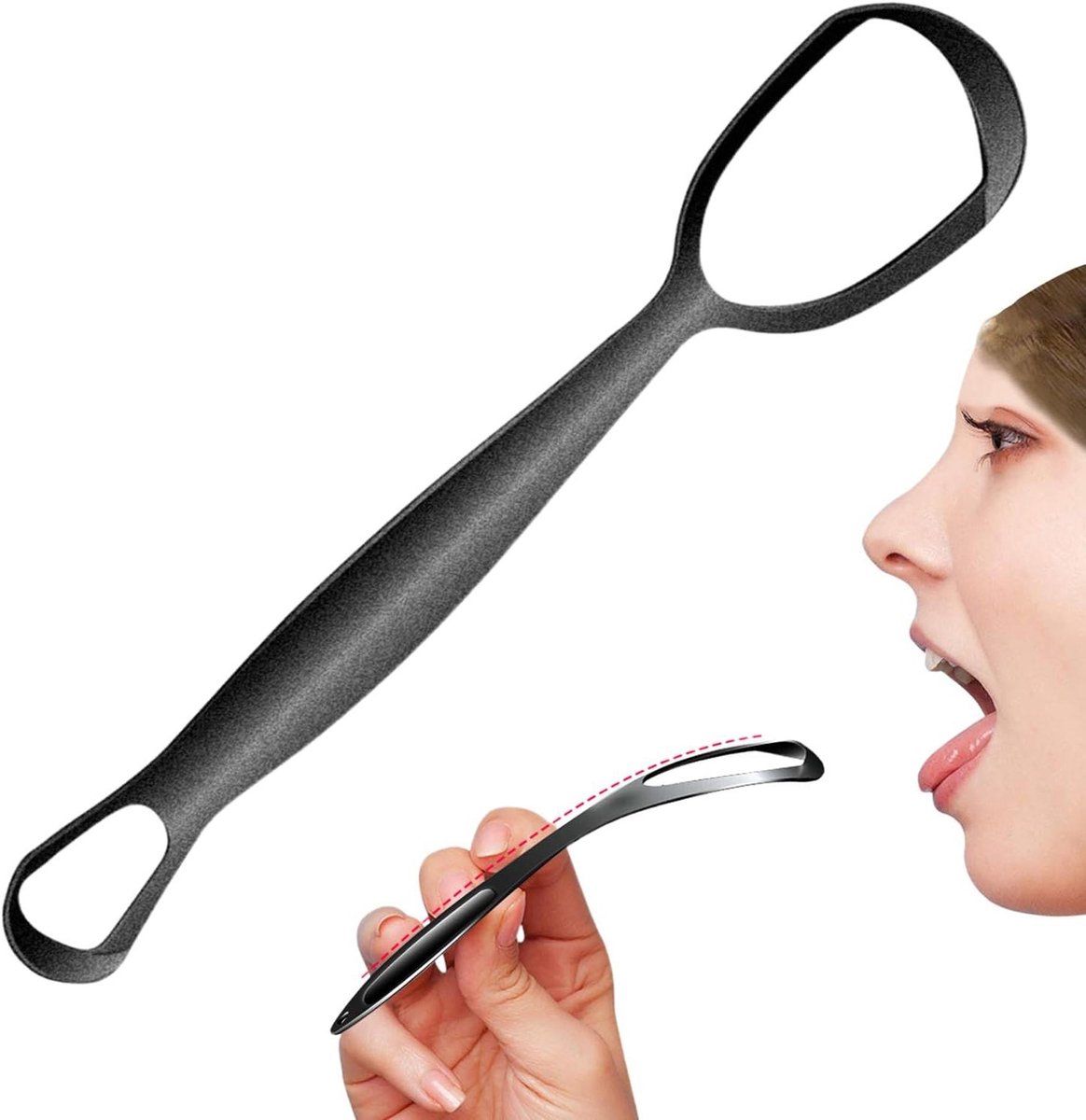 Tongreiniger RVS - Mondhygiëne Tool - Frisse Adem - Waaiervorm Ontwerp - 15.5x3.8cm - Zilver