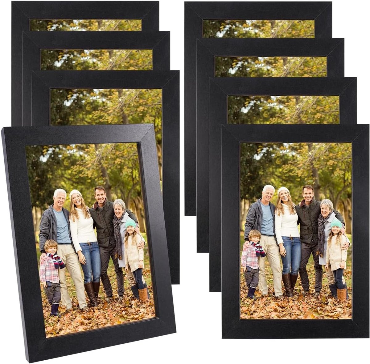 Fotolijsten Set - Lijsten voor foto's - Muurdecoratie - Acrylglas panelen - 8 stuks 10x15 cm - Zwart