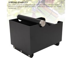 Koffieklopbox - Afvalbak - Koffiedik Verwijderen - Verwijderbare Stang - 20.5 x 14.5 cm - Zwart