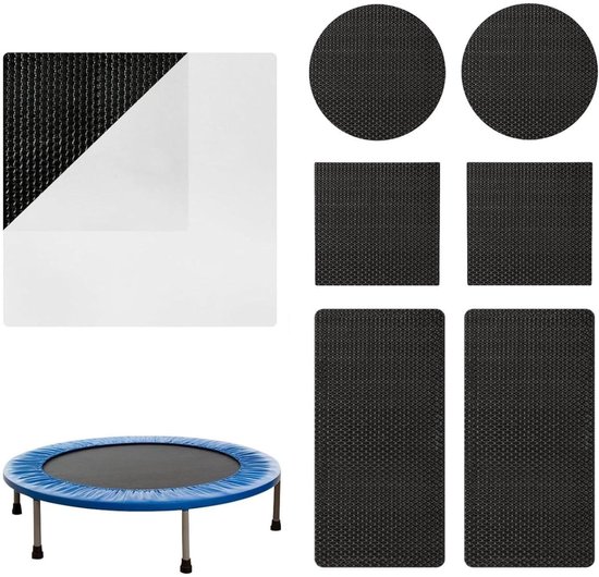 Trampoline Reparatie - Gaten Plakkers - Veilig Springen - Zelfklevend Ontwerp - 3 Maten Set - Zwart