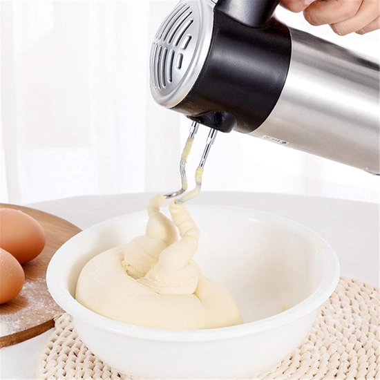 Elektrische Handmixer - Keukenmixer - Bakken en Koken - 5 Snelheden 200 Watt - Compact Design - Zilver — afbeelding 2