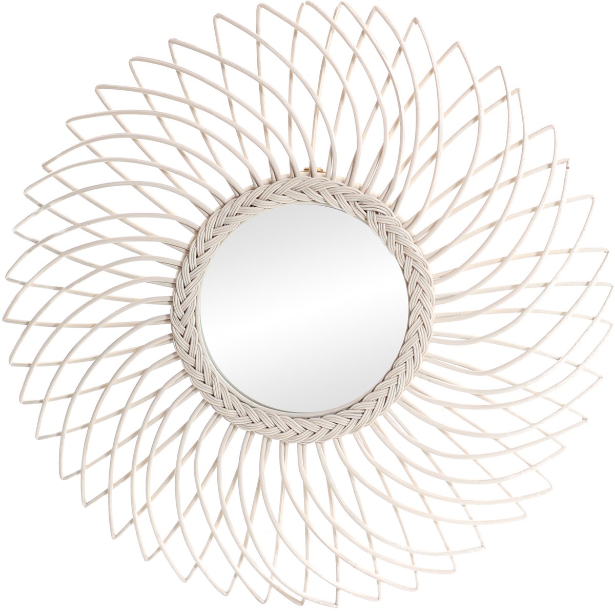 Canal Living - Sunshine ronde spiegel - Ø80 cm - Wandspiegel - Spiegel Ø35 cm - Wit
