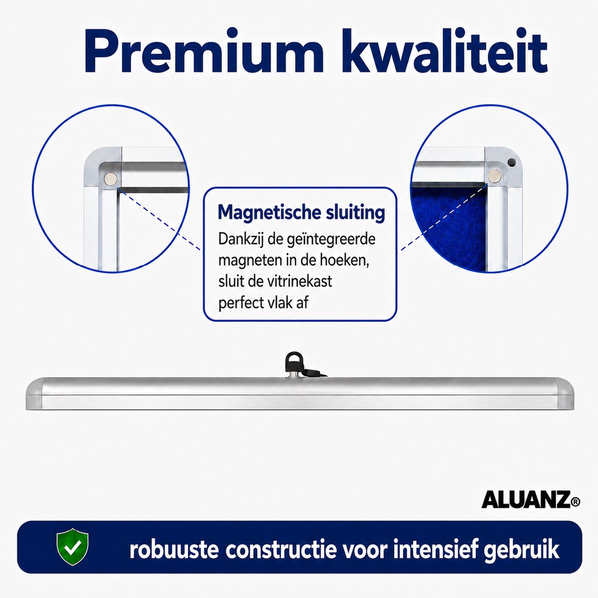 NIEUW: 9 x A4 Formaat Afsluitbaar Magnetisch Whiteboard / Vitrinekast - ALUANZ - Postervitrine, Wandvitrine, Notitiebord, Binnenvitrine, Muurvitrine, Mededelingenbord met slot thumbnail 4