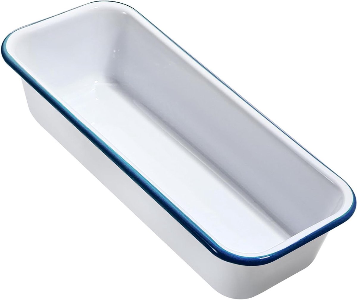 Rechthoekige Emaille Broodvorm voor Taarten en Toastbrood, 32 x 13 x 7 cm - Perfect voor Bakken, Duurzaam en Antiaanbaklaag