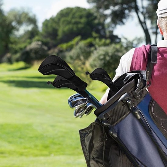 Dailygoods- Golfclub Covers - 3 Stuks - Zacht Nylon Composiet - Hoofd Covers - Ademend - Flexibel Ontwerp - Bescherming tegen Schade - Golfclubhoezen van Dailygoods — afbeelding 4