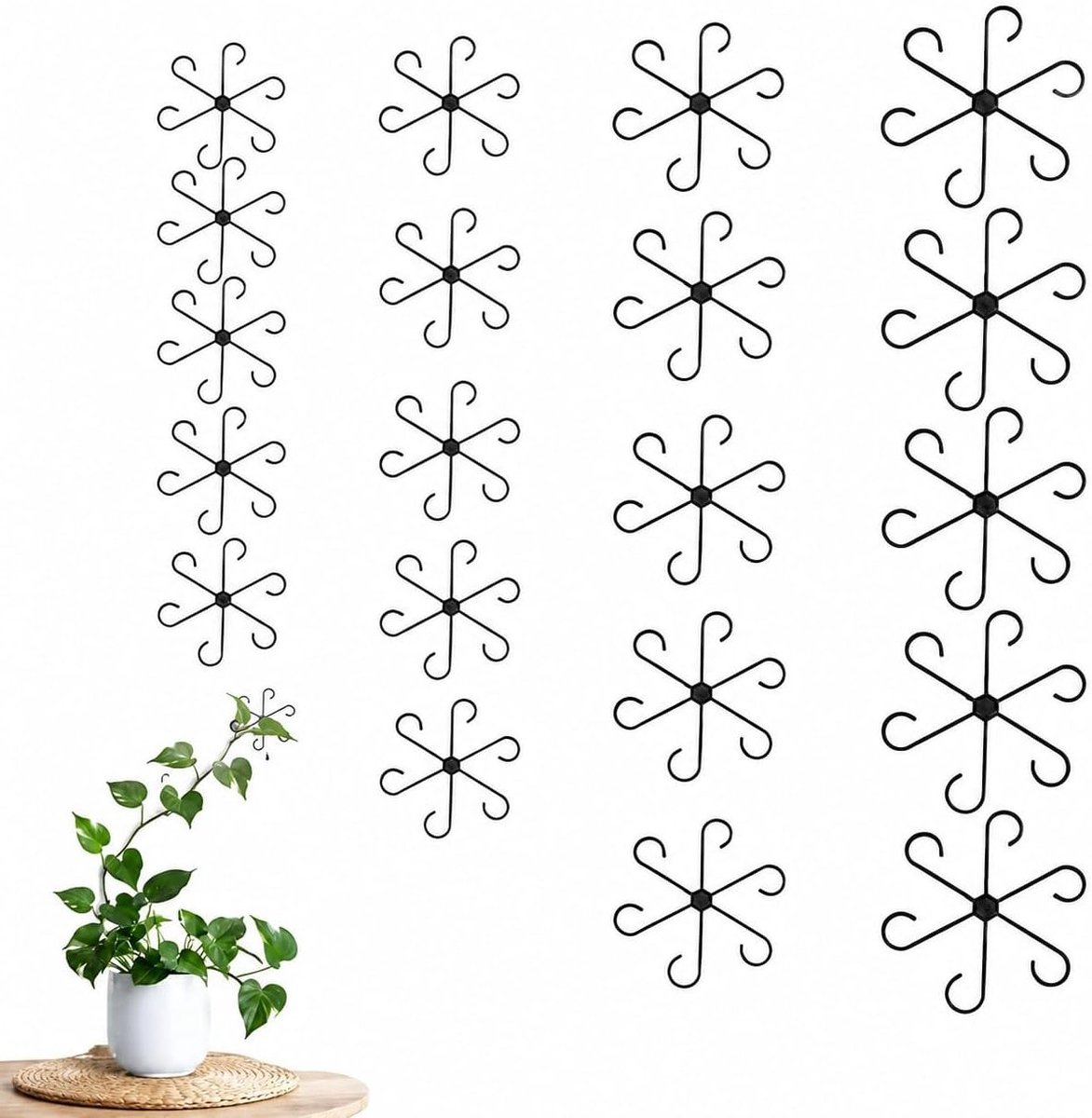 Herbruikbare Plant Steun Set van 20 - Sterke Plant Clips in 4 Maten voor Monstera, Bloemen, Rozen en Tomaten, Ideaal voor Tuinieren en Plantenverzorging