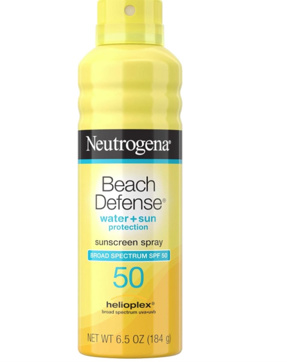 Neutrogena Beach Defense Sunscreen Spray SPF 50 – Breed Spectrum UVA/UVB Bescherming – Waterbestendig Tot 80 Minuten – Olievrije Zonnebrandspray voor Gezin & Strand – 184 ml