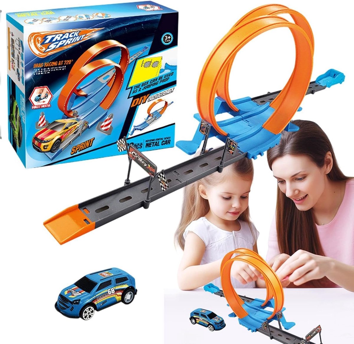 Flexibele Baan - Autobaan Speelgoed - Creatief Spelen - Vele Track Ontwerpen - 276 cm - Meerdere Kleuren