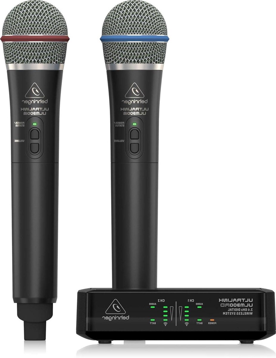 Draadloos Microfoonsysteem - Zang Microfoons - Optreden Presenteren - 2.4 GHz Digitaal - 60 m Bereik - Zwart