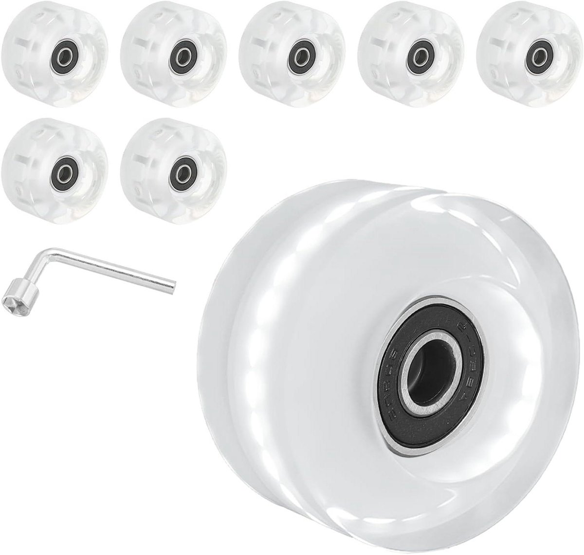 Rolschaats Wielen Set Cruiser Wielen Buiten Skaten Ingebouwde Knipperlichten 58mm 82A