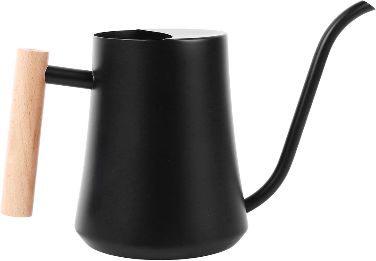 Gieter RVS - Waterkan Metaal - Planten Water Geven - Lange Nauwkeurige Uitloop - 1 Liter - Mat Zwart