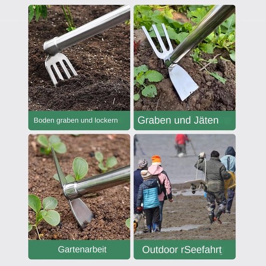 Tuingereedschap Set - Planten Schep - Bodem Bewerken - Roestvrij Staal - 40x15x5 cm - Zilver van Tuingereedschap. — afbeelding 5