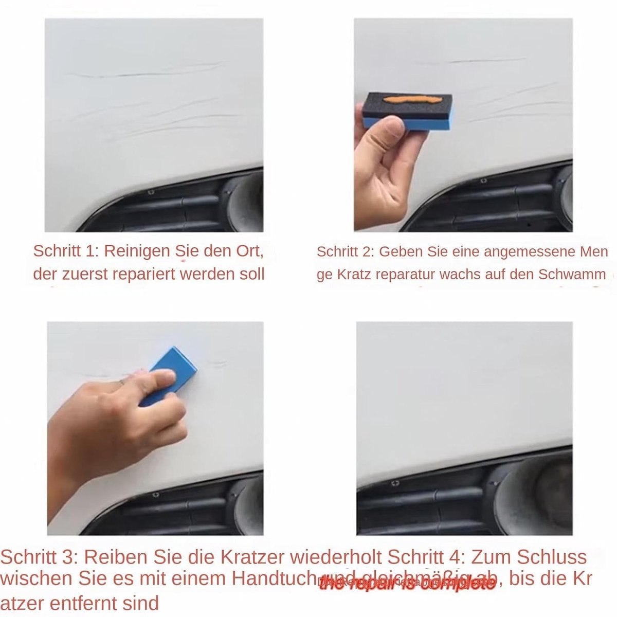 Krassenverwijderaar Auto - Lak reparatie - Lak herstellen - Snel werkend middel - 30g of 100g - Wit – foto 5