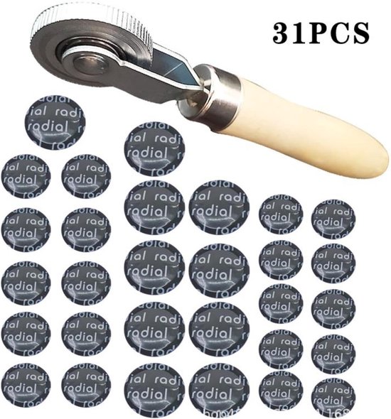 Bandenreparatie Set - Lekke Band Hulpmiddel - Snelle Banden Reparatie - Inclusief Rol Gereedschap - 30 Patches - Zwart — afbeelding 4