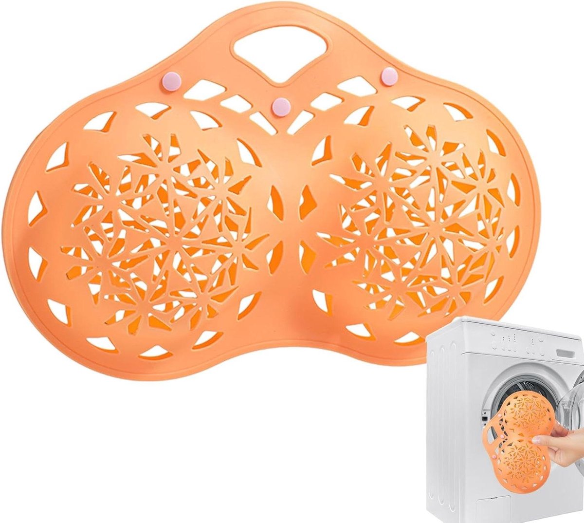 Waszak voor Beha's - Lingerie Wasnet - Ondergoed Beschermen - Siliconen Mesh Materiaal - 37.5x24.5x6 cm - Oranje