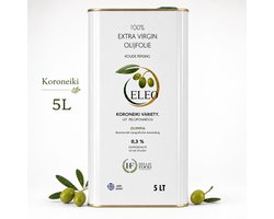ELEO Olijfolie 5 liter Extra Vierge Olympia – 5 liter – zuurgraad 0,3% – 100% Koroneiki – eerste koude persing – zacht & rijk aan antioxidanten – ondersteunt hart & immuunsysteem - Internationale medaille winnaar