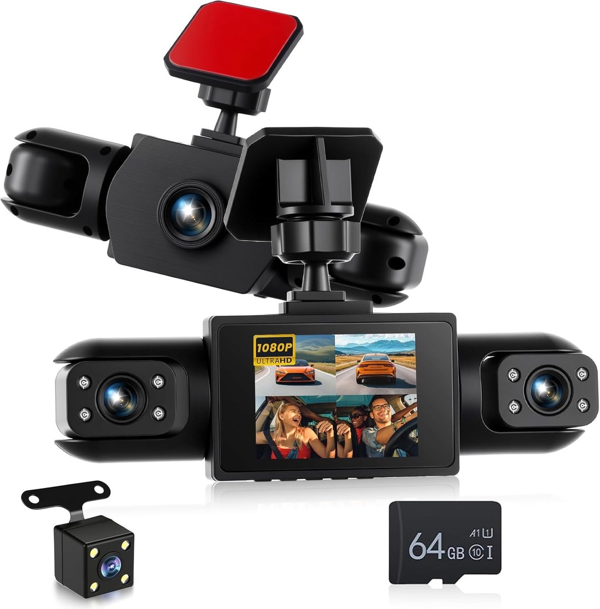 Dashcam 1080P - 4-kanaals systeem - Groothoekcamera's - Nachtzicht - Voor Auto's
