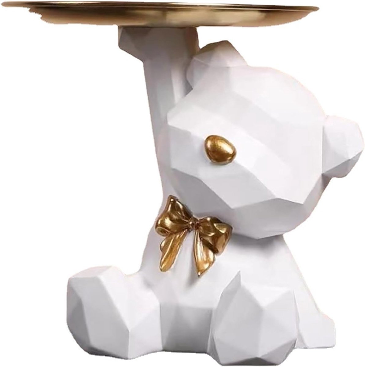 Decoratieve Beeldhouwwerk met Dienblad, Kleine Beren Sculptuur, Tray Versiering voor Woonkamer en Kantoor