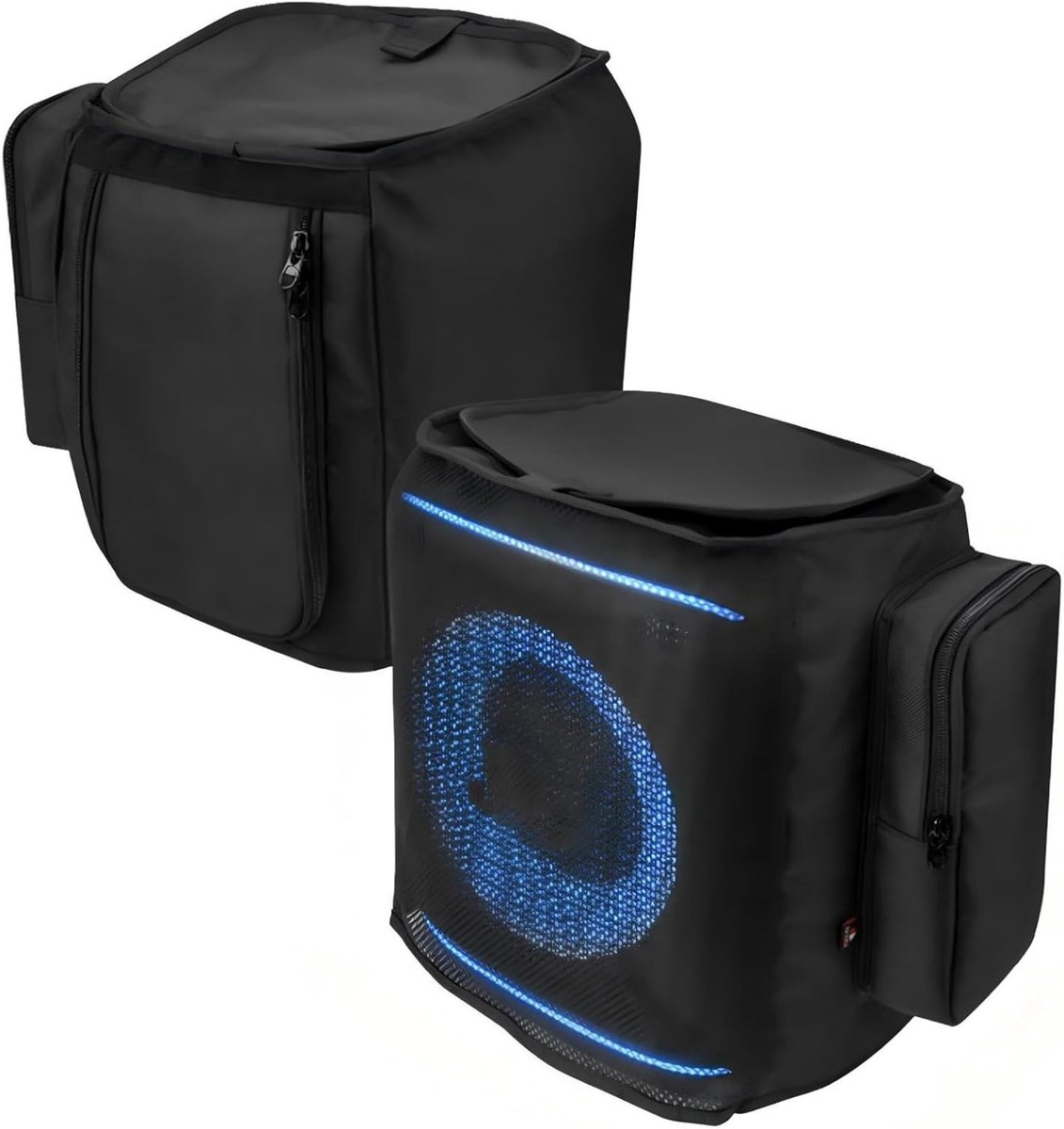 Beschermende Hoes voor Draagbare Party Speaker - Ademend Mesh met Opbergtas voor Microfoons en Accessoires, Ideaal voor Buiten en Reizen