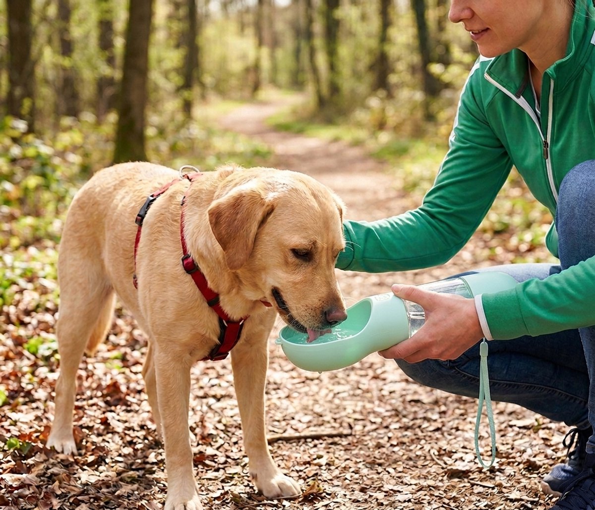 2 in 1 eet en drink fles voor huisdieren- water dispenser - honden fles- voor onderweg- op het strand met uw huisdier- of in het park.