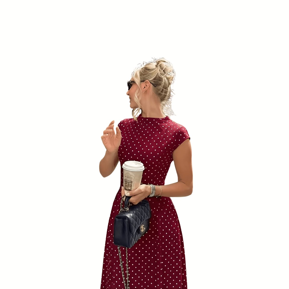 Currero Jurk Met Polkadots Stippen Zomerjurk Dames Zomerjurken Midi Jurk Volwassenen Ibiza Stijl Sundress Dress XL Kurkuma