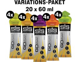 Science in Sport - SiS Go Isotonic Energiegel - 20x60 ml - Variatie pack bundel - Lemon & lime, Tropical, Orange, Blackcurrant & Apple