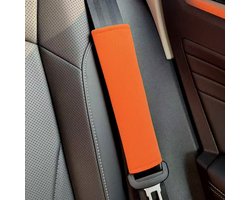 Set van 4 autogordelbeschermers, met verwijderbare gordelkussens, geschikt voor volwassenen en kinderen, beschermt nek en schouders,oranje kleur