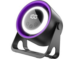 Bureauventilator – Tafelventilator – Stille, draagbare USB-ventilator – Met ledverlichting – Digitaal display – Kleine bureauventilator – Zwart