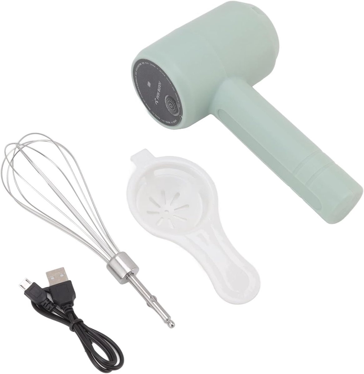 Elektrische Handmixer Draadloze Mixer Bakken en Mixen Oplaadbaar Via USB 20 Watt Lichtcyaan