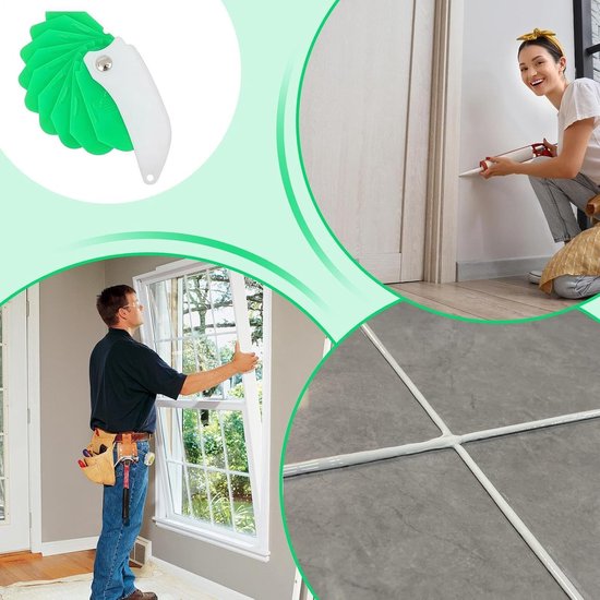 Voegenspatel Set - Kitgereedschap - Naden Afwerken - 9-in-1 Multifunctioneel - Compact Zakformaat - Grijs — afbeelding 2