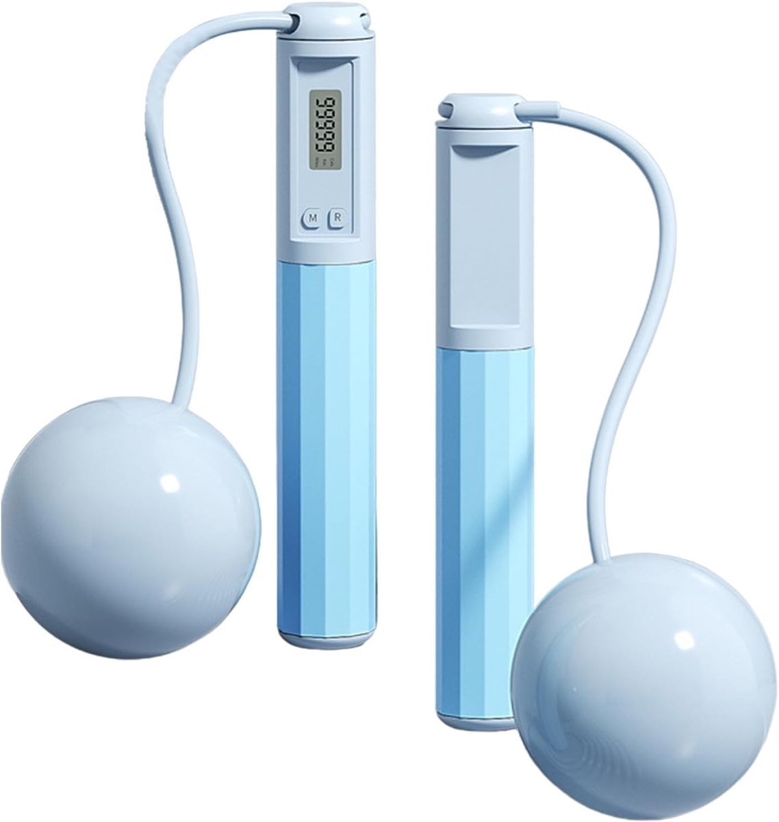 Draadloos Springtouw - Fitness Trainer - Thuis Trainen - Digitale Teller - 22 x 16 x 7.2 cm - Lichtblauw