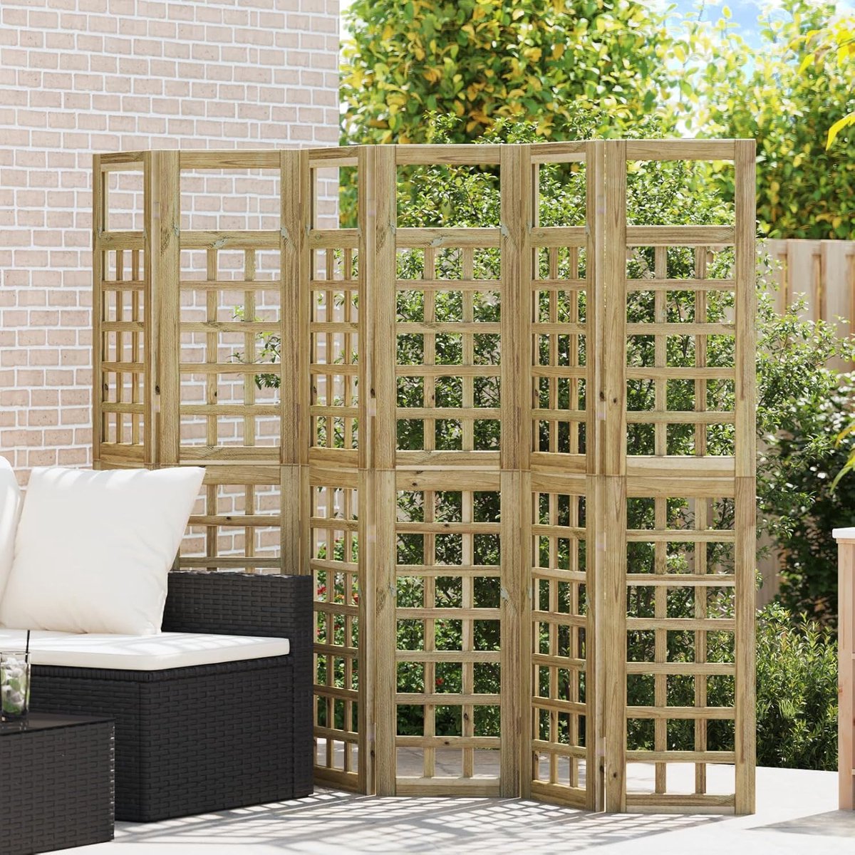 Inkijk Scherm - Privacy Scherm Tuin - Tuin Privacy Creëren - Elegante Roosterpatroon - 6 Panelen - Bruin